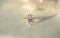 4.18CT Marquise Lab Diamond Bezel Engagement Ring